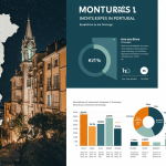 "Graphical representation of monthly expenses in Portugal, bar chart style, vibrant colors with blue, orange, and green tones, modern minimalist design, clear typography, studio lighting, infographic aesthetic, 16:10 aspect ratio."