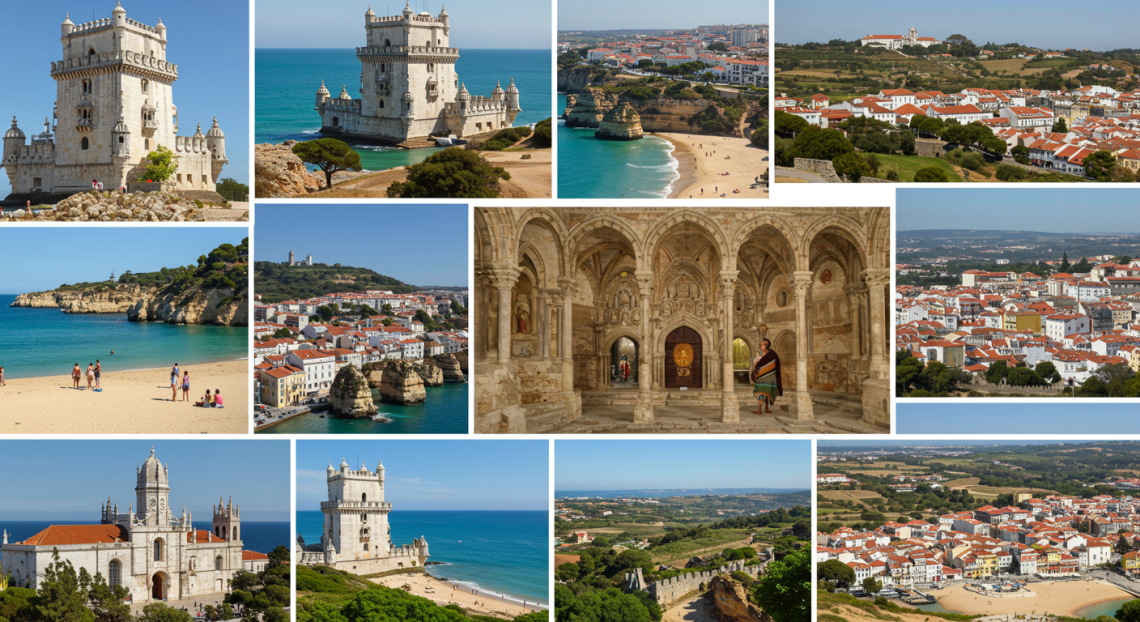 Collage of Portugal's landmarks and vibrant culture.
