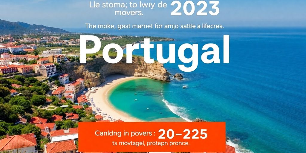 Coastal view of Portugal with beaches and cliffs.